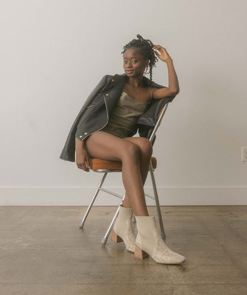 OASIS SOCIETY Geraldine - Sock Bootie - Cowhide and Conchos