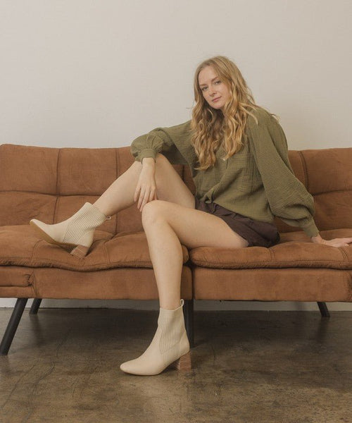OASIS SOCIETY Geraldine - Sock Bootie - Cowhide and Conchos