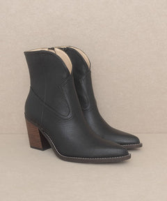 OASIS SOCIETY Harmony - Two Panel Western Booties - Cowhide and Conchos