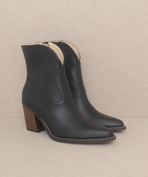 OASIS SOCIETY Harmony - Two Panel Western Booties - Cowhide and Conchos