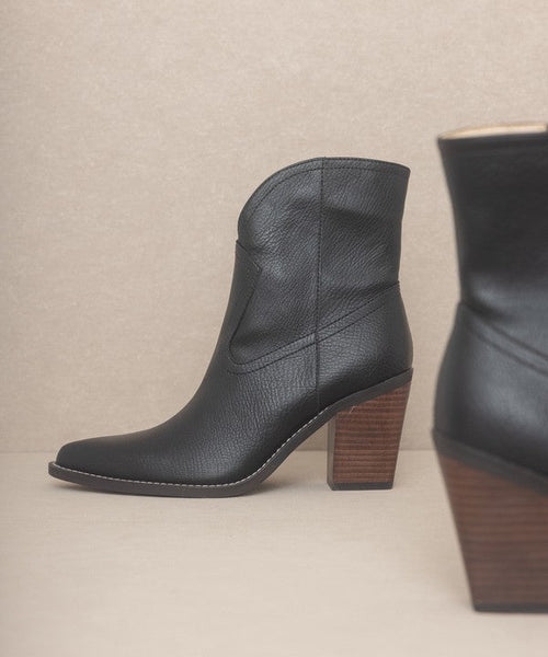 OASIS SOCIETY Harmony - Two Panel Western Booties - Cowhide and Conchos