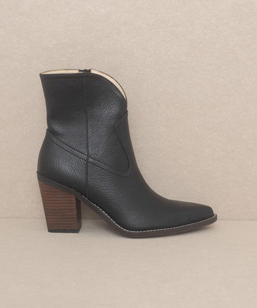 OASIS SOCIETY Harmony - Two Panel Western Booties - Cowhide and Conchos