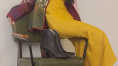 OASIS SOCIETY Harmony - Two Panel Western Booties - Cowhide and Conchos