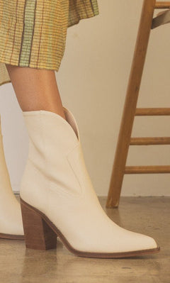 OASIS SOCIETY Harmony - Two Panel Western Booties - Cowhide and Conchos