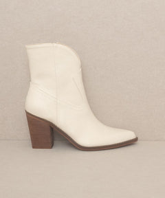 OASIS SOCIETY Harmony - Two Panel Western Booties - Cowhide and Conchos