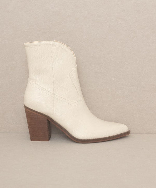 OASIS SOCIETY Harmony - Two Panel Western Booties - Cowhide and Conchos