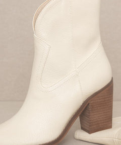 OASIS SOCIETY Harmony - Two Panel Western Booties - Cowhide and Conchos