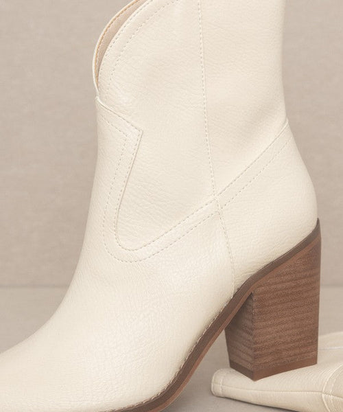 OASIS SOCIETY Harmony - Two Panel Western Booties - Cowhide and Conchos