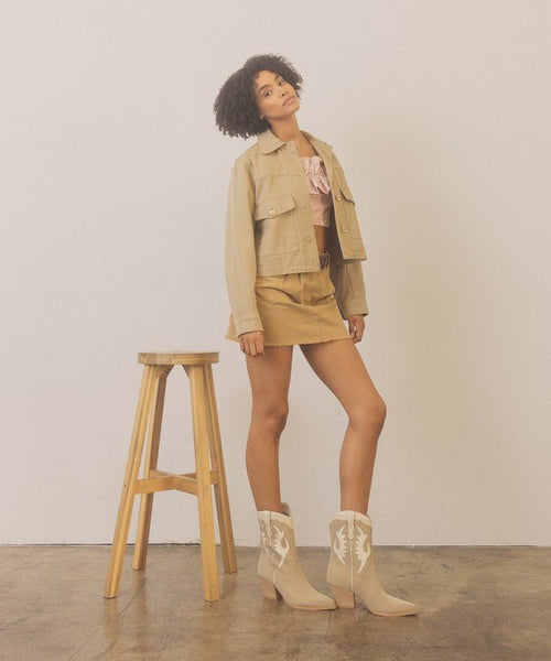 OASIS SOCIETY Houston - Layered Panel Cowboy Boots - Cowhide and Conchos