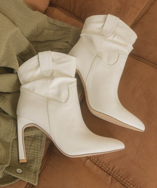 Oasis Society Kate - Slim Heel Booties - Cowhide and Conchos