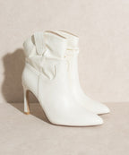 Oasis Society Kate - Slim Heel Booties - Cowhide and Conchos