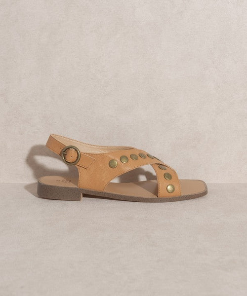 OASIS SOCIETY Kylie - Studded Cross Band Sandal - Cowhide and Conchos