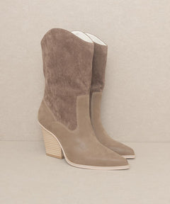 OASIS SOCIETY Marseille - Loose Fit Western Boots - Cowhide and Conchos