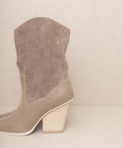 OASIS SOCIETY Marseille - Loose Fit Western Boots - Cowhide and Conchos