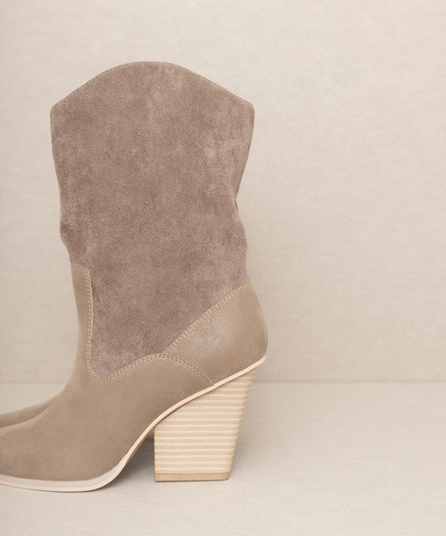 OASIS SOCIETY Marseille - Loose Fit Western Boots - Cowhide and Conchos