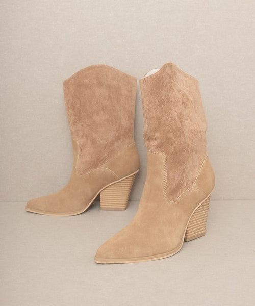 OASIS SOCIETY Marseille - Loose Fit Western Boots - Cowhide and Conchos