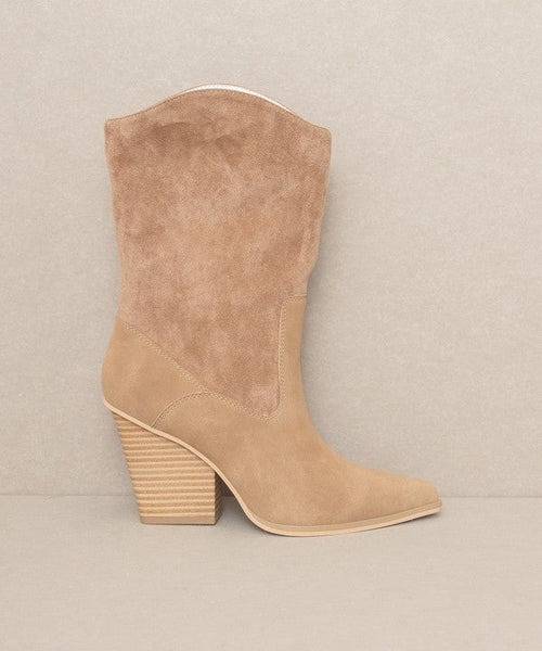 OASIS SOCIETY Marseille - Loose Fit Western Boots - Cowhide and Conchos