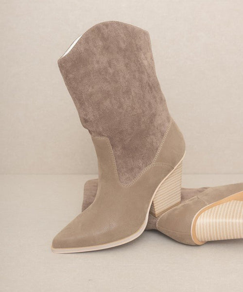 OASIS SOCIETY Marseille - Loose Fit Western Boots - Cowhide and Conchos