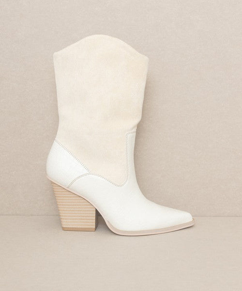 OASIS SOCIETY Marseille - Loose Fit Western Boots - Cowhide and Conchos