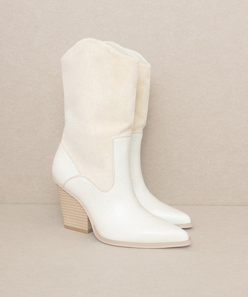 OASIS SOCIETY Marseille - Loose Fit Western Boots - Cowhide and Conchos