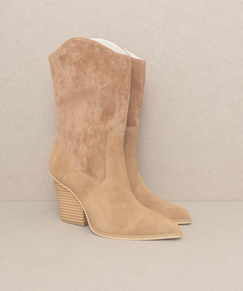 OASIS SOCIETY Marseille - Loose Fit Western Boots - Cowhide and Conchos