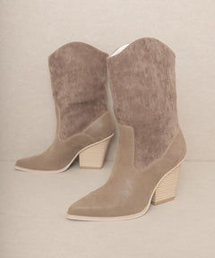 OASIS SOCIETY Marseille - Loose Fit Western Boots - Cowhide and Conchos