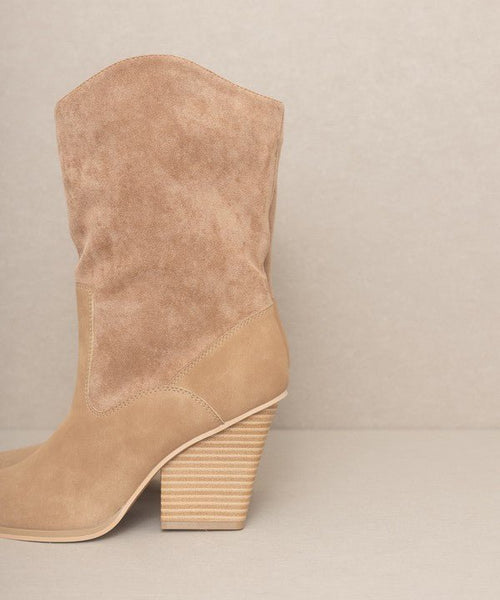 OASIS SOCIETY Marseille - Loose Fit Western Boots - Cowhide and Conchos