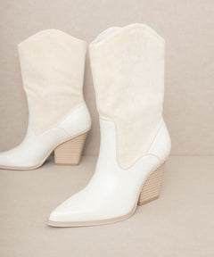OASIS SOCIETY Marseille - Loose Fit Western Boots - Cowhide and Conchos