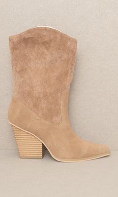 OASIS SOCIETY Marseille - Loose Fit Western Boots - Cowhide and Conchos