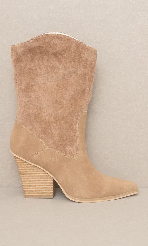 OASIS SOCIETY Marseille - Loose Fit Western Boots - Cowhide and Conchos