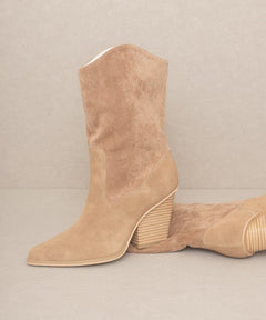 OASIS SOCIETY Marseille - Loose Fit Western Boots - Cowhide and Conchos