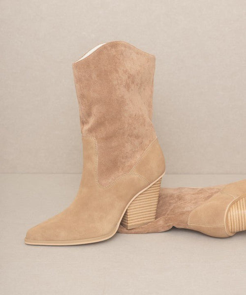OASIS SOCIETY Marseille - Loose Fit Western Boots - Cowhide and Conchos