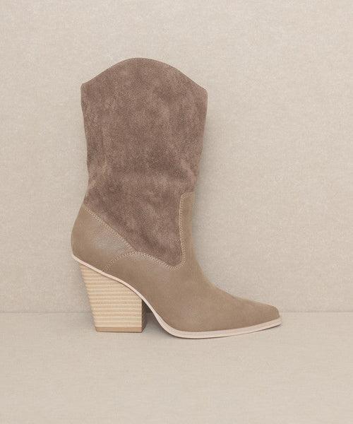 OASIS SOCIETY Marseille - Loose Fit Western Boots - Cowhide and Conchos