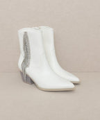 Oasis Society Rowan - Rhinestone Fringe Boot - Cowhide and Conchos