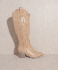 Oasis Society Samara - Embroidered Tall Boot - Cowhide and Conchos