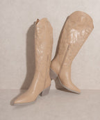 Oasis Society Samara - Embroidered Tall Boot - Cowhide and Conchos