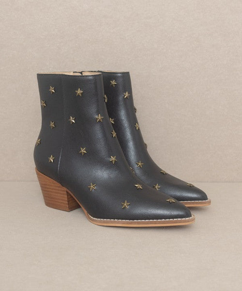 OASIS SOCIETY Star Studded Western Boots - Cowhide and Conchos