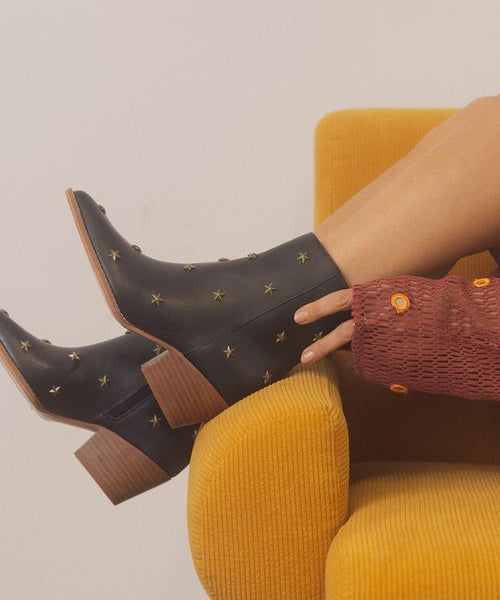 OASIS SOCIETY Star Studded Western Boots - Cowhide and Conchos