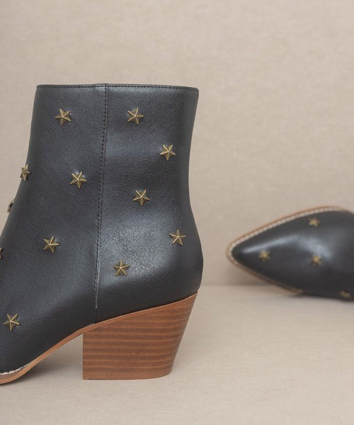 OASIS SOCIETY Star Studded Western Boots - Cowhide and Conchos