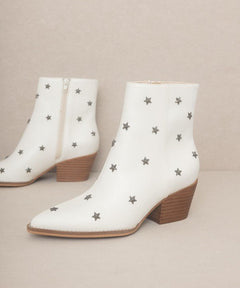 OASIS SOCIETY Star Studded Western Boots - Cowhide and Conchos