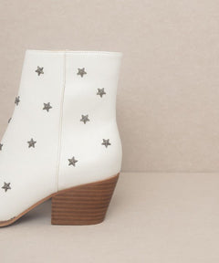 OASIS SOCIETY Star Studded Western Boots - Cowhide and Conchos