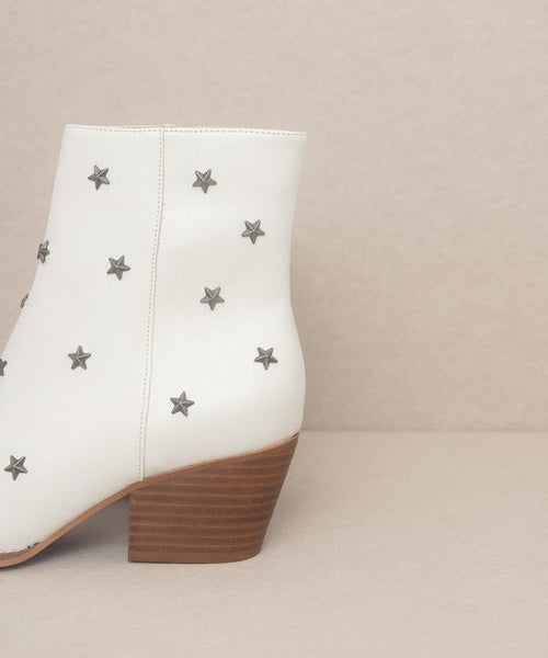 OASIS SOCIETY Star Studded Western Boots - Cowhide and Conchos