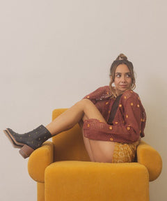 OASIS SOCIETY Star Studded Western Boots - Cowhide and Conchos