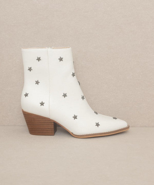 OASIS SOCIETY Star Studded Western Boots - Cowhide and Conchos