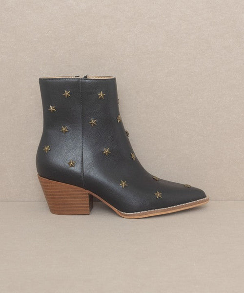 OASIS SOCIETY Star Studded Western Boots - Cowhide and Conchos