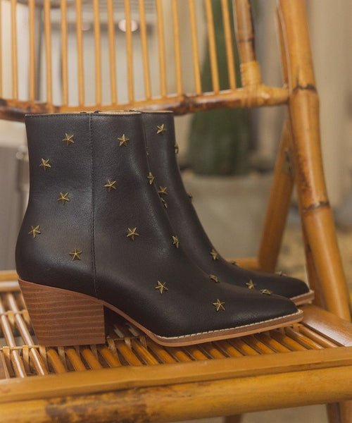 OASIS SOCIETY Star Studded Western Boots - Cowhide and Conchos