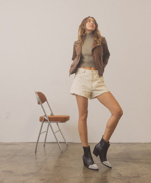 OASIS SOCIETY Zuri - Rhinestone Toed Booties - Cowhide and Conchos