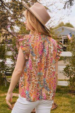 Oddi Boho Printed Blouse - Small and Large available - Cowhide and Conchos