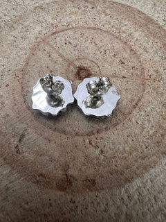 Olivia Qualo Turquoise & Sterling Silver Earrings - Cowhide and Conchos