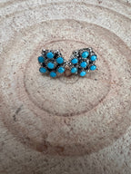 Olivia Qualo Turquoise & Sterling Silver Earrings - Cowhide and Conchos
